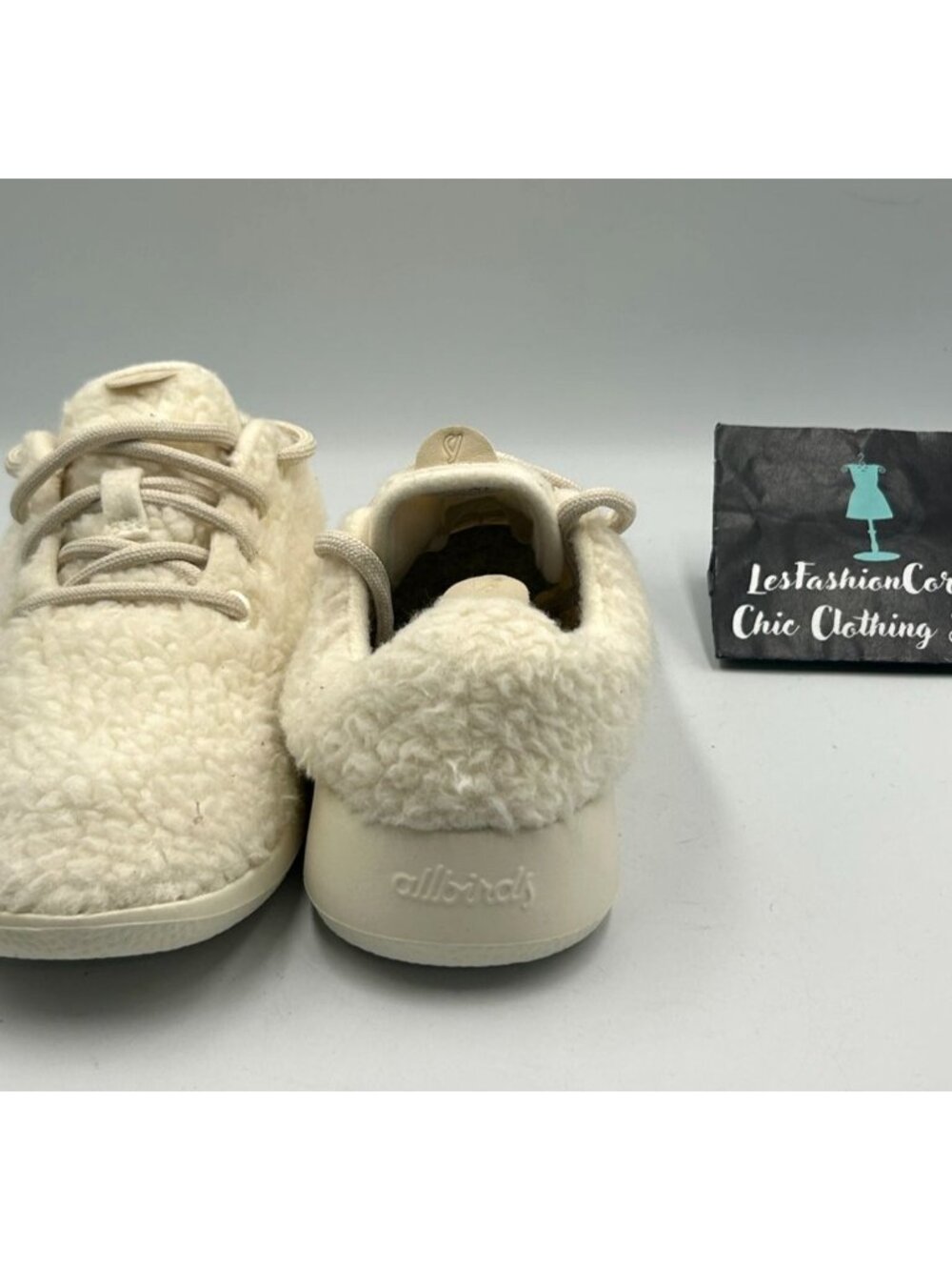 NWOB Allbirds Women's Cream Wool Runner Fluffs Casual Lace-Up Sneakers Sz 8 3279 - Picture 13 of 16